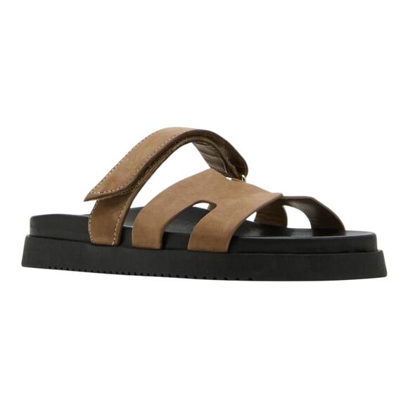 Steve Madden Women's Mayven Footbed Slide Sandals Taupe Size 8 - Picture 1 of 5